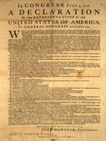 Amerikanische Unabhängigkeitserklärung (Druck von John Dunlap, 4. Juli 1776)